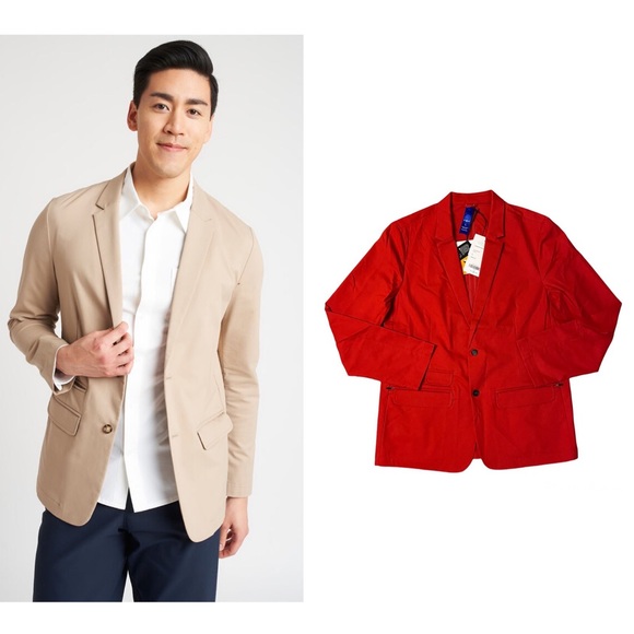 New KIT AND ACE Men’s Commute Blazer Standard Fit in Crimson Size L
